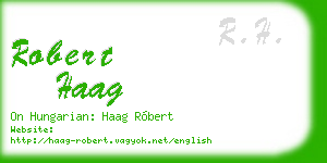 robert haag business card
